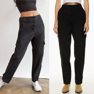 Aritzia Wilfred Free Modern Cargo Pants‎ Black Womens Size 14 Twill Style 99003